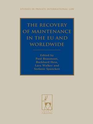 cover image of The Recovery of Maintenance in the EU and Worldwide